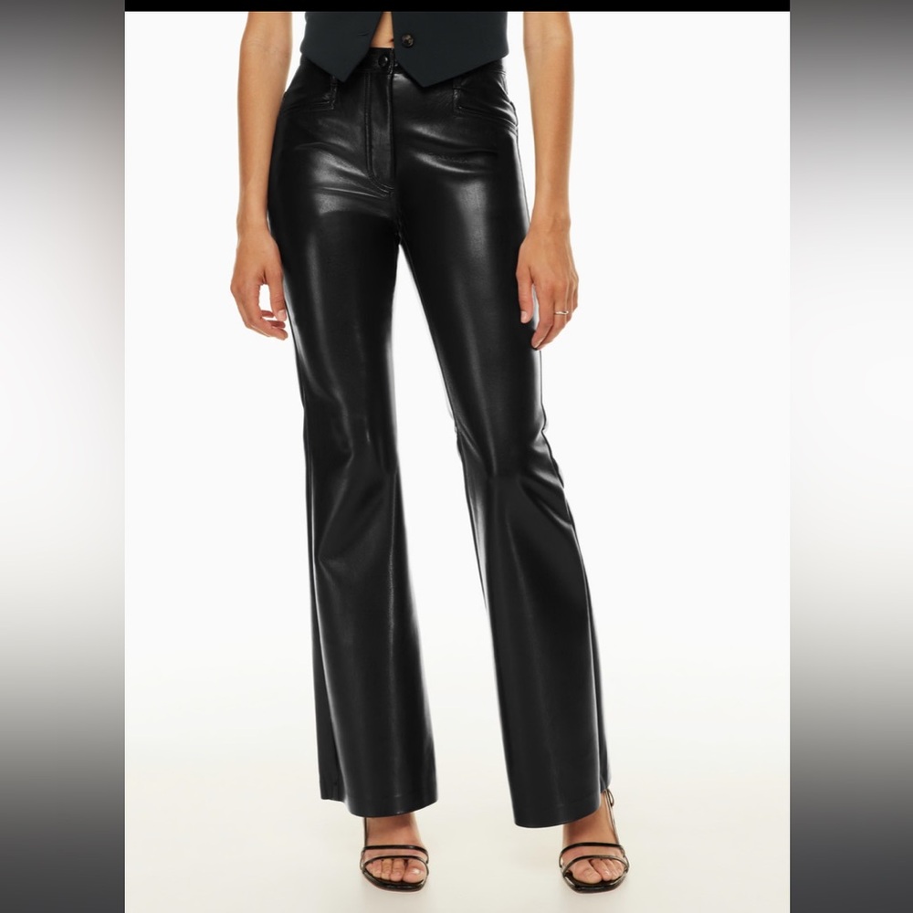 Wilfred Beatrix Pant Black Faux Leather Flare pant